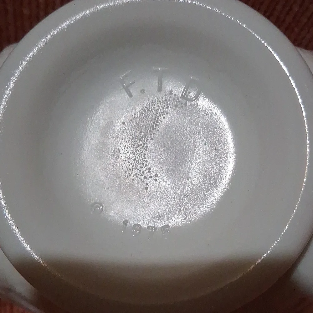 Vintage FDT milk Glass Bowl